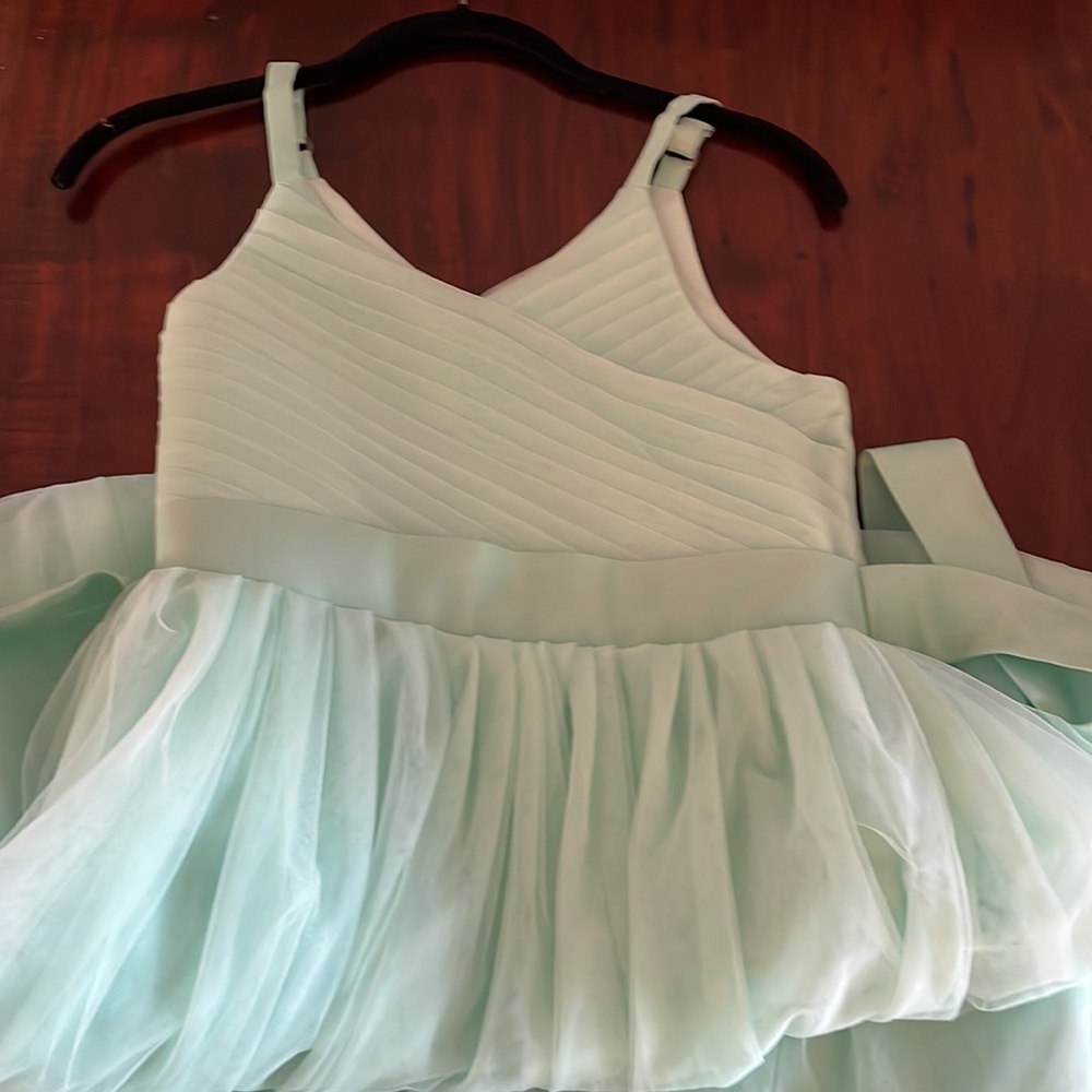 Girls' Formal Mint Tulle Dress - Picture 3 of 6